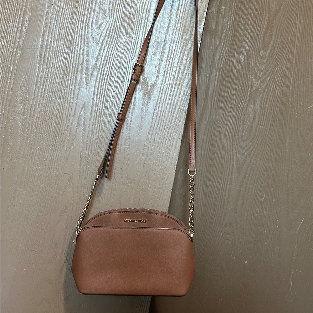 Michael Kors Tan Crossbody Bag with Gold Chain